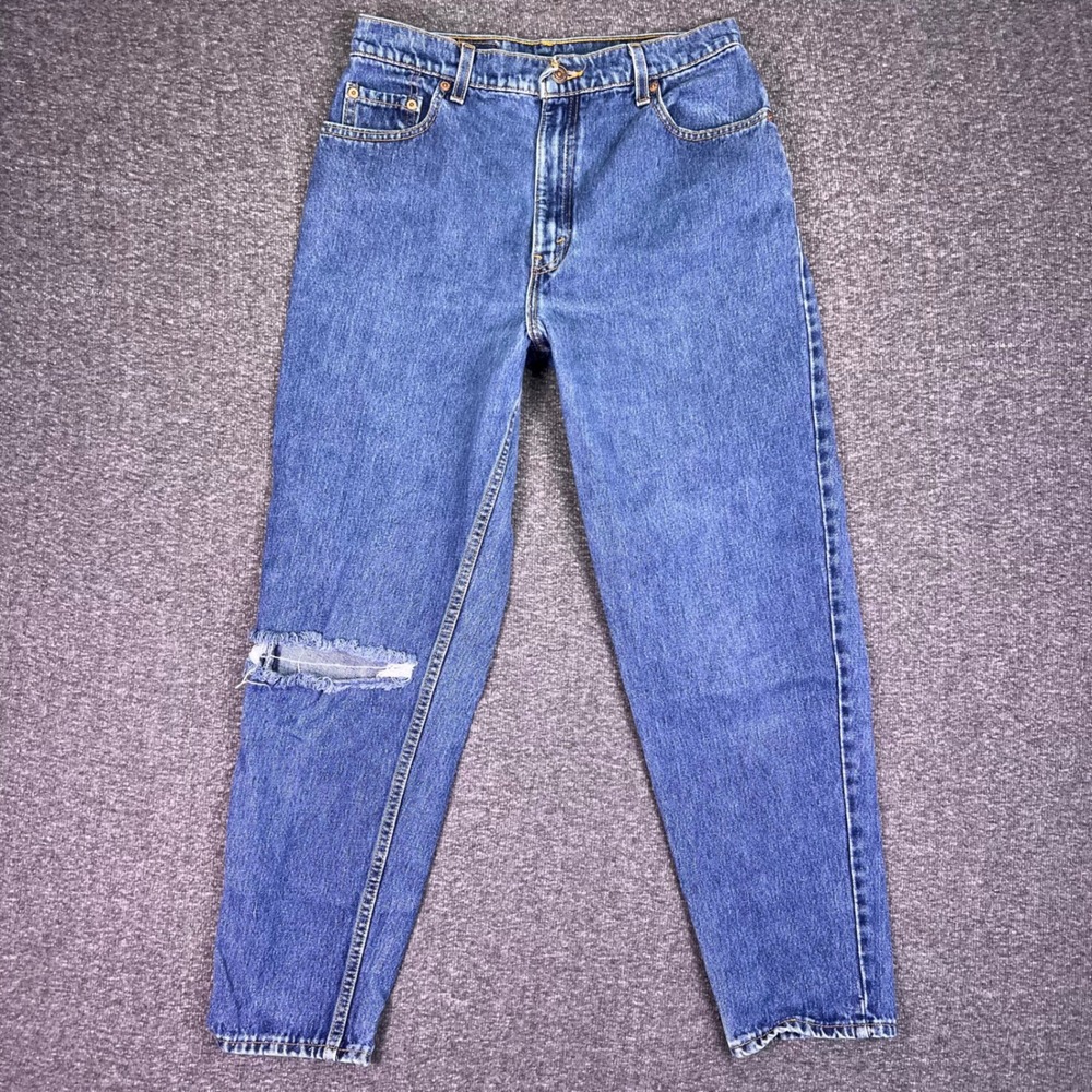 VTG‎ 90s Levis 550 Jeans Women 12 Retro Relaxed Tapered High Rise Distressed USA